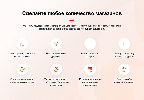 ФЕНИКС — безлимитный конструктор интернет-магазинов с возможностью создавать нешаблонные лендинги