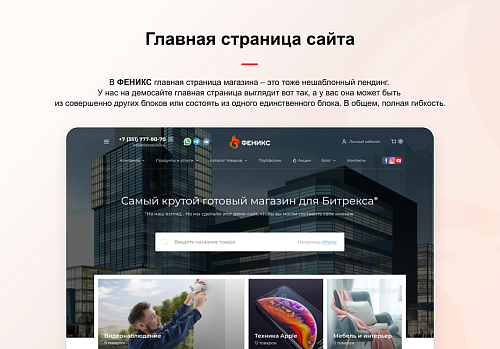 ФЕНИКС — безлимитный конструктор интернет-магазинов с возможностью создавать нешаблонные лендинги